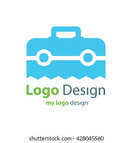 logo design vector bag  blue color