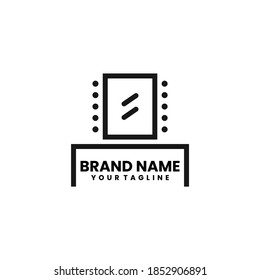 Vector de diseño de logotipos para iconos, productos y herramientas de belleza del salón de belleza. Mesas, espejo para etiquetas cosméticas.