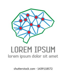 logo design vector brain symbol. in a modern style