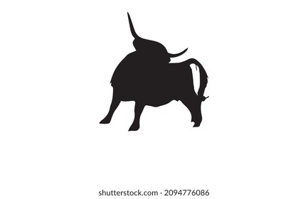 logo design vector of bull illustration black and white