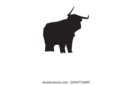 logo design vector of bull illustration black and white
