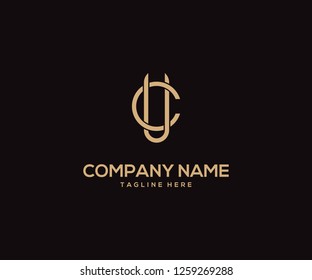 Logo design vector, circle icon, initials U C