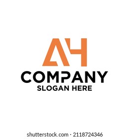 Vector de diseño de logotipo, icono de círculo, iniciales AH