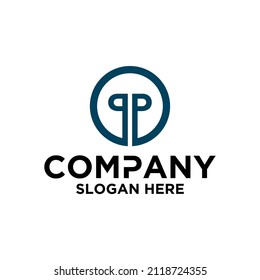Logo design vector, circle icon, initials PP