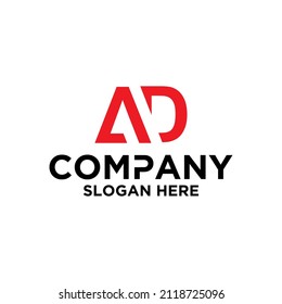 Logo design vector, circle icon, initials AD