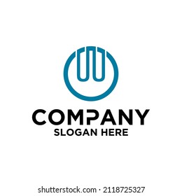 Logo design vector, circle icon, initials U U