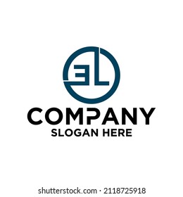 Logo design vector, circle icon, initials E L