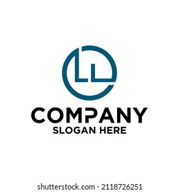 Logo design vector, circle icon, initials LL