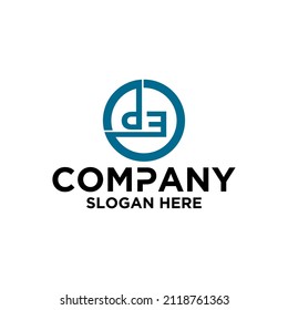 Logo design vector, circle icon, initial DE