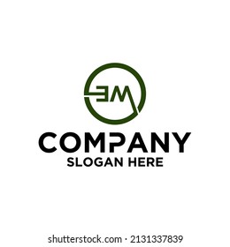 Logo design vector, circle icon, initials EM