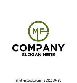 Logo design vector, circle icon, initials M F