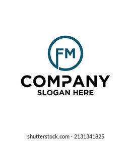 Logo design vector, circle icon, initials FM