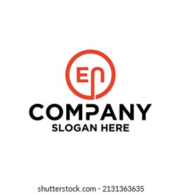 Logo design vector, circle icon, initials EN