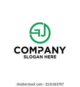 Vector de diseño de logotipo, icono de círculo, iniciales F J