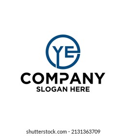 Logo-Design-Vektorgrafik, Kreissymbol, Initialen YE