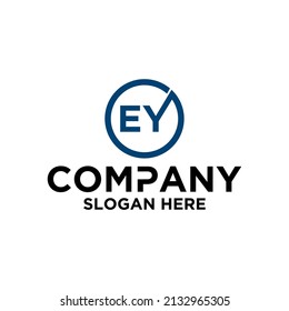Logo design vector, circle icon, initials E Y