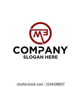 Logo design vector, circle icon, initials ME