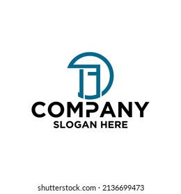 Logo-Design-Vektorgrafik, Kreissymbol, Initialen T F