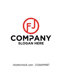 Logo design vector, circle icon, initials F J