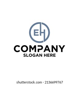Logo design vector, circle icon, initials EH