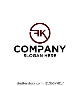 Vector de diseño de logotipo, icono de círculo, iniciales F K