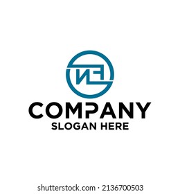 Logo design vector, circle icon, initials N F