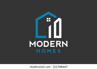 Logo design of I in vector for construction, home, real estate, building, property. Minimal awesome trendy professional logo design.