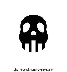 Logo Design Vector Double Meaning Combination of Skull And Building