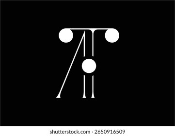 AT Logo Design Vector. Elegant Monogram Logo Design