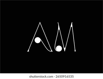 AM Logo Design Vector. Elegant Monogram Logo Design
