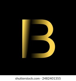Logo design vector. Font B. Alphabet letter. gold color. Icon, sign, symbol, element. Unique, cute. beautiful, simple. Initial b. Brand, Badge, Identity. Logotype. Typography. Business, company logos