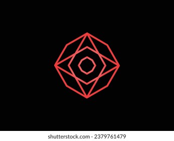Logo design vector geometric lines forming a digital symbol eye of blazing vision