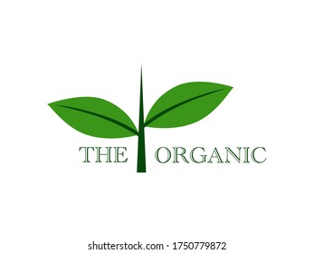 Diseño de logotipo vectorial ilustración gráfica para productos de mercado de publicidad orgánica, letras de texto para el logotipo orgánico, símbolo y árbol de señas verde hojas eco naturaleza logotipo de marca 