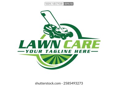 logo design vector graphic of lawn care, landscape, grass concept 