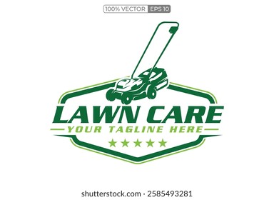 logo design vector graphic of lawn care, landscape, grass concept illustration