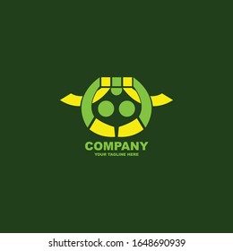 logo design vector - green color background 
