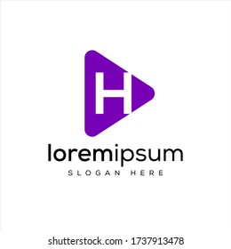 diseño de logotipo vectorial H vídeo simple y elegante