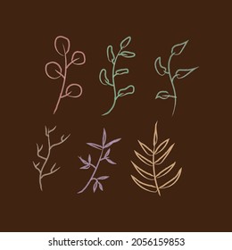 logo design vector hand drawn plant