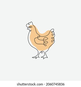 logo design vector hand drawn hen