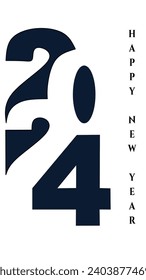 diseño de logotipo vector feliz año nuevo 2024