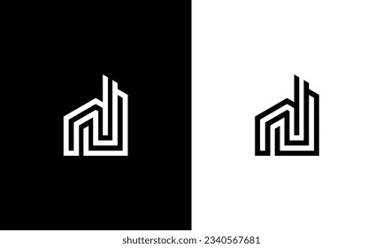 Logo design vector for house symbol with letter N