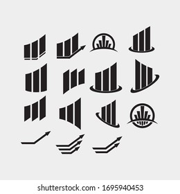 logo design vector icon of financial business development