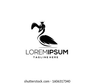 logo design vector icon flamingo