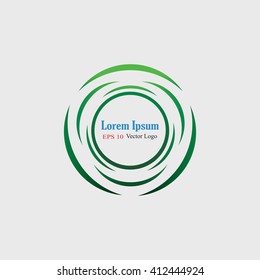Logo design. Logo Vector illustration. Vector abstract icon. Corporate identity. Design elements. Beautiful circular logo on the move. Round logo vector illustration. Green design.
