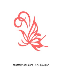 diseño de logotipo con ilustración vectorial de una mariposa