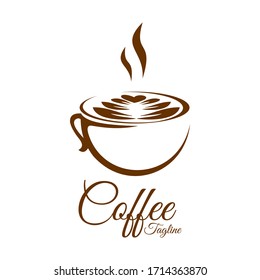 logo design with vector illustration cup of coffee