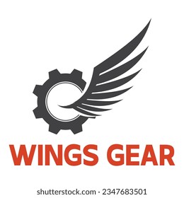 Logo-Design, Vektorgrafik von Zahnradflügeln