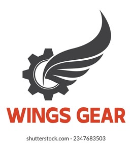 Logo-Design, Vektorgrafik von Zahnradflügeln
