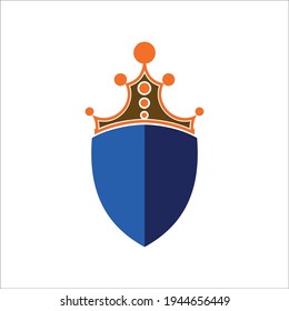 logo design vector illustration of the king's shield crown