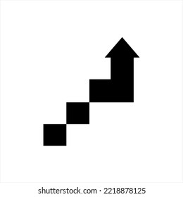 Logo design vector illustration of stairs going up. Logo used for finance and insurance business